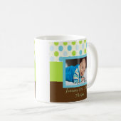 Polka Dot Baby Boy Foto Keepake Kaffeetasse (VorderseiteRechts)
