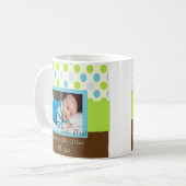 Polka Dot Baby Boy Foto Keepake Kaffeetasse (Vorderseite Links)