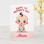 Polka Dot Baby Erstes Karte (Gelbe Blume)