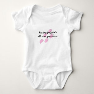 Polka Dot Baby Footprints Strampler