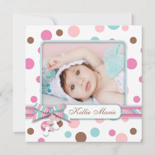 Polka-dot Baby Girl Ankündigung