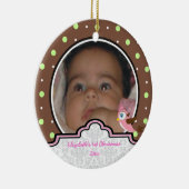 Polka dot baby girl erste Weihnachtsschmuck Foto (Rechts)