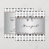 Polka Dot Baby Girl Shower Einladungen (Vorne/Hinten)