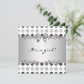 Polka Dot Baby Girl Shower Einladungen (Stehend Vorderseite)