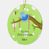 Polka Dot Baby's First Christmas Keramik Ornament (Links)