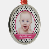 Polka Dot Baby's First Christmas Ornament (Rechts)