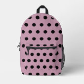 Polka Dot Backpack (rosa und schwarz) Bedruckter Rucksack (Vorderseite)