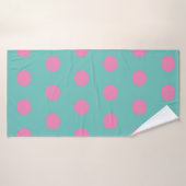 Polka Dot Badetuch (Aqua & Pink) Badehandtuch (Badehandtuch)