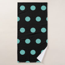 Polka Dot Badetuch (Black & Aqua)