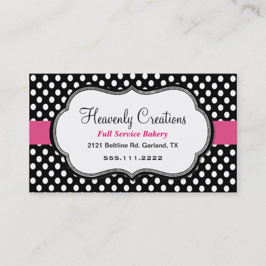 Polka Dot Bakery Business Card Visitenkarte (Vorderseite)