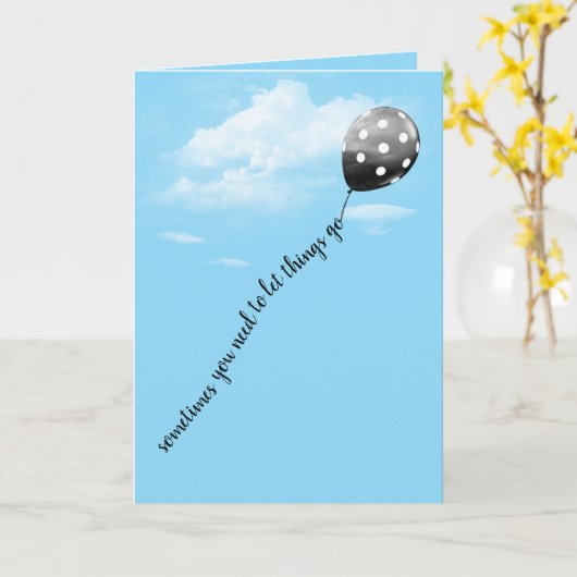 Polka Dot Balloon denken Sie an Sie Karte (Gelbe Blume)