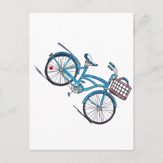 Polka Dot Beach Cruiser Postcard Postkarte (Vorderseite)