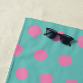 Polka Dot Beach Handtuch (Aqua & Pink) (Beispiel)