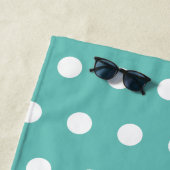 Polka Dot Beach Handtuch (Aqua & White) (Beispiel)