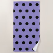 Polka Dot Beach Handtuch (Lavendel & Black) (Vorderseite)