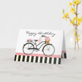Polka Dot Bicycle Karte (Gelbe Blume)
