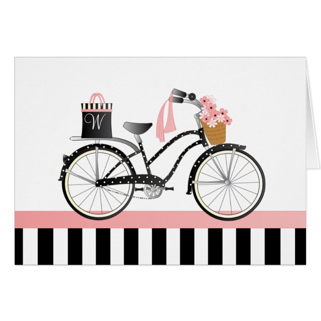 Polka Dot Bicycle mit Geschenktasche (Vorderseite (Horizontal))