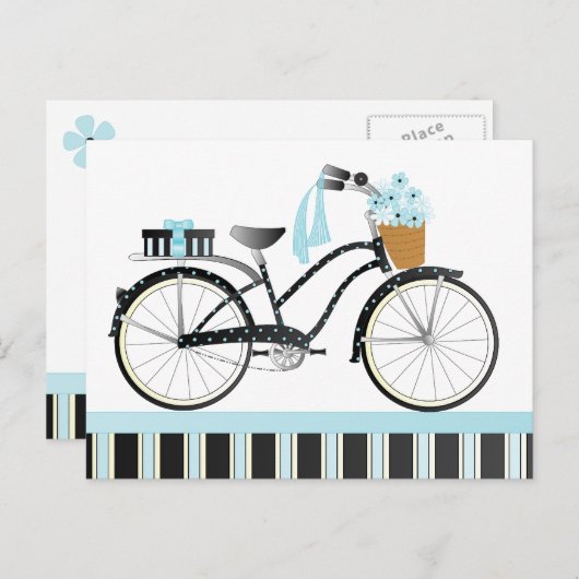 Polka Dot Bicycle Postkarte (Vorne/Hinten)
