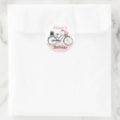 Polka Dot Bicycle Runder Aufkleber (Tasche)