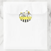 Polka Dot Bicycle Runder Aufkleber (Tasche)