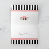 Polka Dot Bicycle solid Schwarzweiß Rückenstreifen Karte (Innenseite)