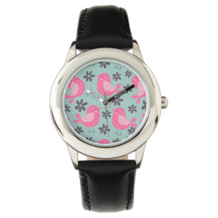 Polka Dot Birds und Blume Armbanduhr