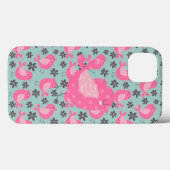 Polka Dot Birds und Blume Case-Mate iPhone Hülle (Rückseite (Horizontal))