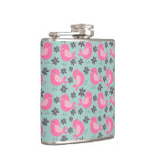 Polka Dot Birds und Blume Flachmann (Rechts)