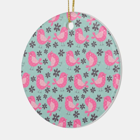 Polka Dot Birds und Blume Keramik Ornament (Links)