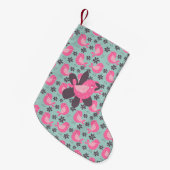Polka Dot Birds und Blume Kleiner Weihnachtsstrumpf (Vorderansicht (hängend))