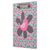 Polka Dot Birds und Blume Klemmbrett (Links)