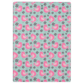 Polka Dot Birds und Blume Klemmbrett (Rückseite)