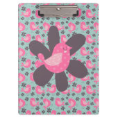 Polka Dot Birds und Blume Klemmbrett (Vorderseite)