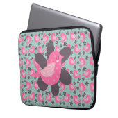 Polka Dot Birds und Blume Laptopschutzhülle (Vorderseite Links)
