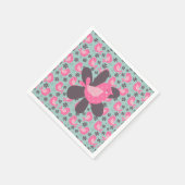 Polka Dot Birds und Blume Serviette (Ecke)