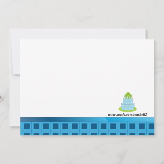 Polka Dot Birthday Cake Party Einladung (Rückseite)