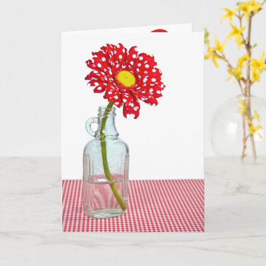 Polka Dot Birthday Daisy Karte (Gelbe Blume)