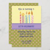 Polka Dot Birthday Invitation Einladung (Vorne/Hinten)