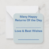 Polka Dot Birthday Notecard Mitteilungskarte (Rückseite)