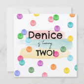 Polka Dot Birthday Party Einladung (Vorderseite)