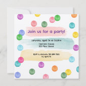 Polka Dot Birthday Party Einladung (Rückseite)