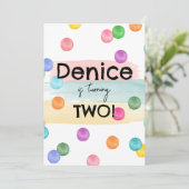 Polka Dot Birthday Party Einladung (Stehend Vorderseite)