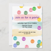 Polka Dot Birthday Party Einladung (Rückseite)