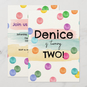 Polka Dot Birthday Party Einladung