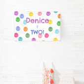 Polka Dot Birthday Party Einladung Banner (InSitu)