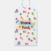 Polka Dot Birthday Party Einladung Geschenkanhänger (Rückseite)