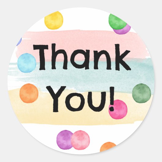 Polka Dot Birthday Party Einladung Runder Aufkleber (Vorderseite)