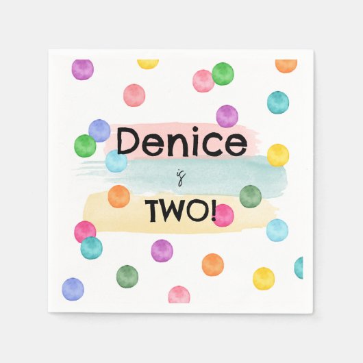 Polka Dot Birthday Party Einladung Serviette (Vorderseite)