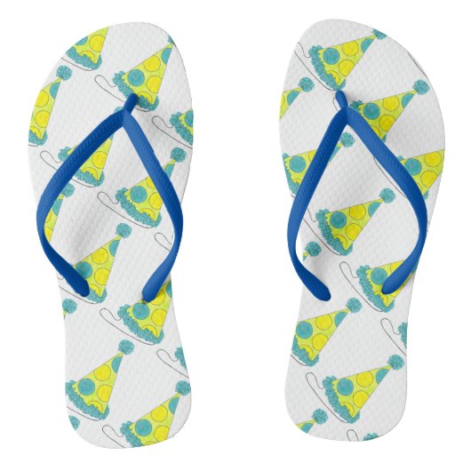 Polka Dot Birthday Party Hat Flip Flops Badesandalen (Fußbett)