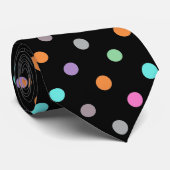 Polka Dot BLACK PASTEL PATTERN KRAWATTE (Gerollt)